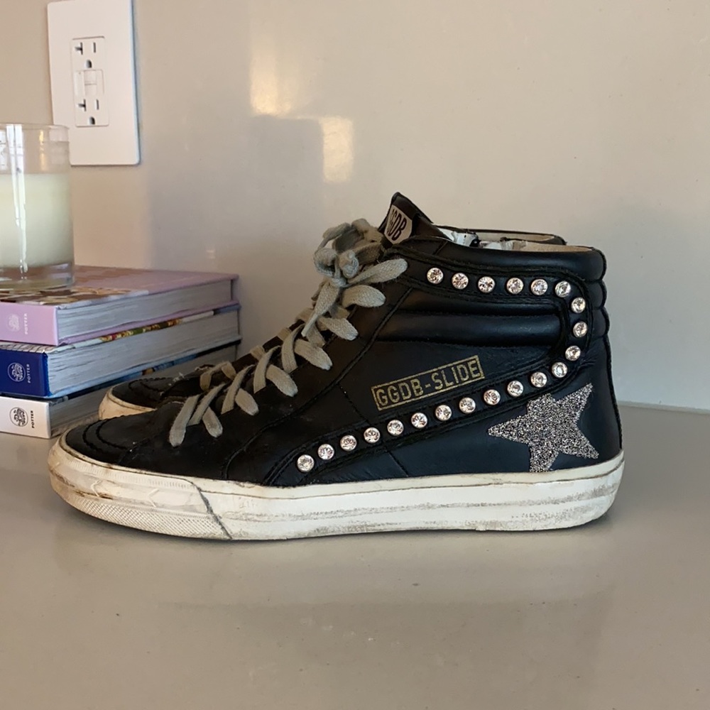 Golden Goose Swarovski Crystal High Top Sneakers